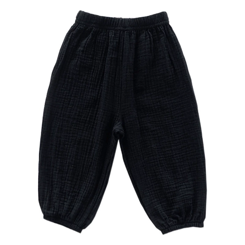 Детские двухслойные хлопчатобумажные штаны от комаров для детей 2025 весна и лето тонкие мужские и женские детские брюки свободные шаровары брюки дикие брюки