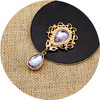 Direct selling hollow lace pearl dual crystal water droplet DIY material accessories alloy flower plate drilling pendant