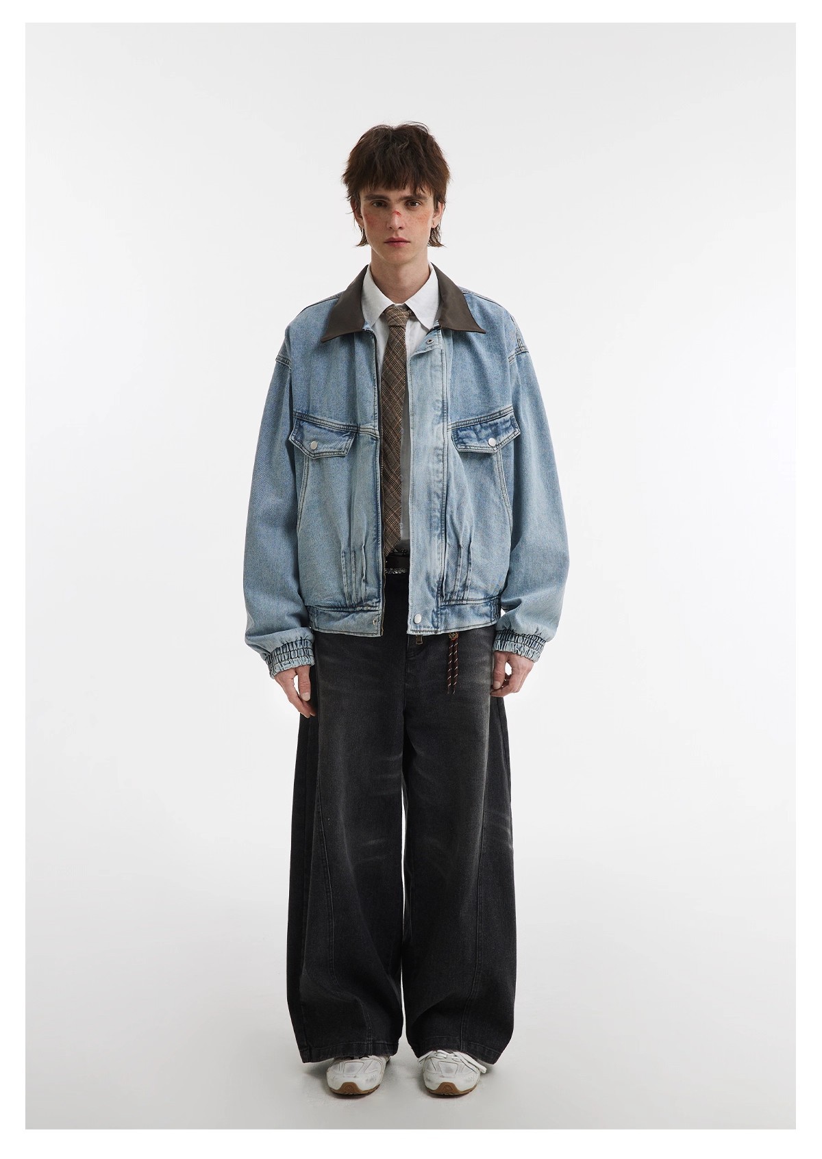 Retro Denim Jacket Men Nostalgic Silhouette Washed Street Style_voghion.com