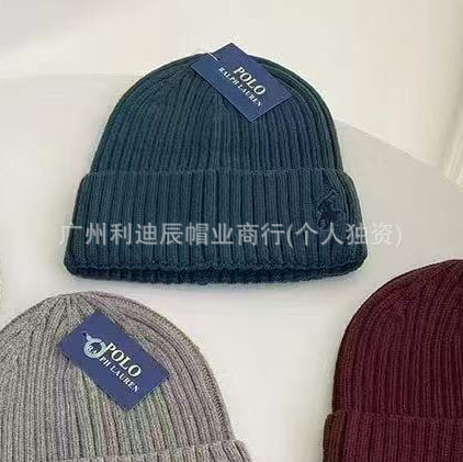 秋冬新款保暖刺绣小马图案针织帽 跨境欧款男女户外运动套头冷帽|undefined