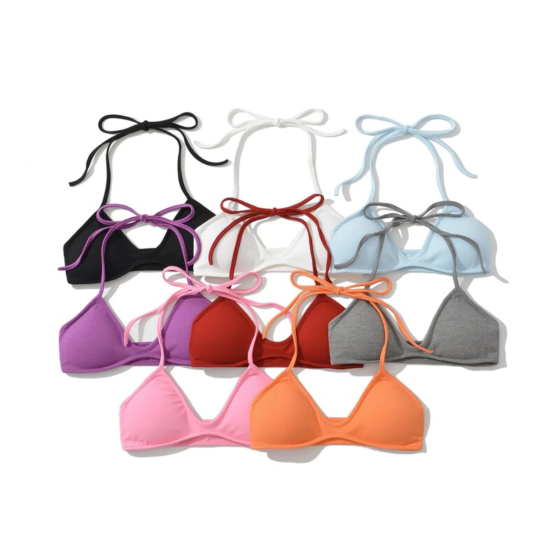 American-Style Spicy Girl Strappy Halter Neck Triangle Cup Bra for Women, New Summer Sexy Bikini Layering Camisole American-Style Spicy Girl Strappy Halter Neck Triangle Cup Bra for Women, New Summer Sexy Bikini Layering Camisole