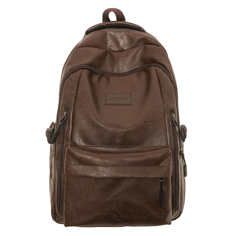 Mochila de escuela secundaria mayorista de moda de hombre mochila de cuero suave de moda de hombre sensación avanzada de mochila de escolares de escuela secundaria