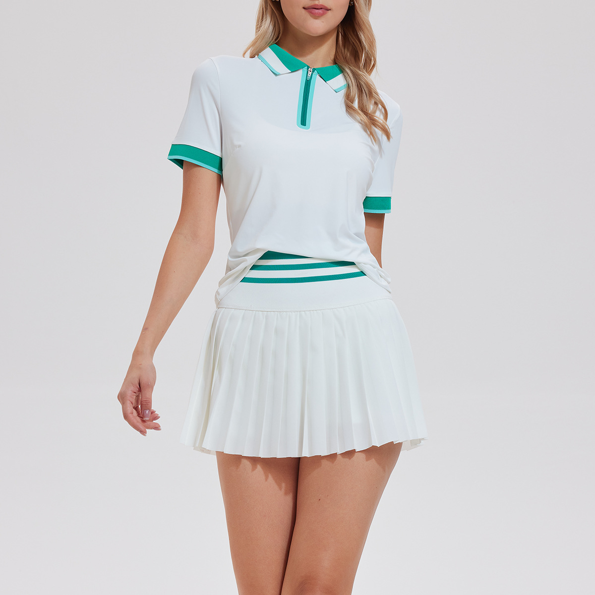 Traje deportivo de golf, traje de verano de manga corta para mujer, polo, ropa deportiva de ocio de tenis delgada y de alta gama