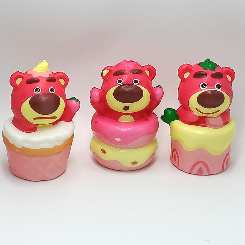 핑크 딸기곰 메쉬백 혼합머리