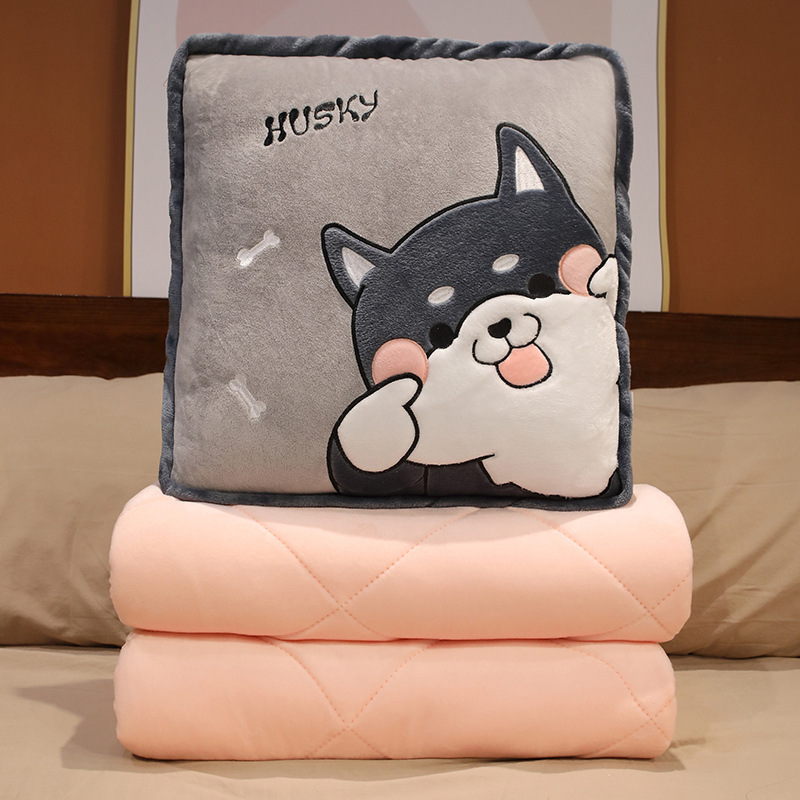 Edredón de almohada de seda de hielo manta de doble uso edredón de almohada dos en uno almohada de coche almohada de siesta de oficina