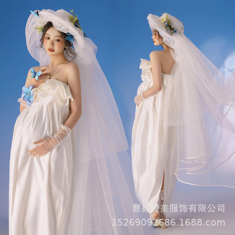 影楼の新型の早春の小清新な妊婦は服を撮影します。