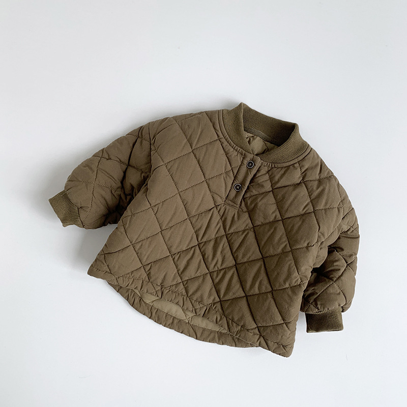 Camisas de algodón para niños 2025 invierno nuevo tipo de chaqueta caliente de algodón para niños y niñas pequeño bebé coreano chaqueta suelta de algodón