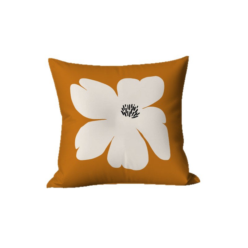 Luz de lujo nórdico simple almohada de viento naranja geométrica impresa de doble cara cojín de ventana flotante decoración sofá sala de estar almohada
