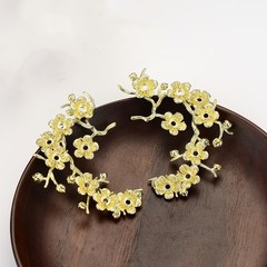 新款鑄銅珠托桂花髮簪配件 古風頭飾漢服diy步搖材料左右花枝