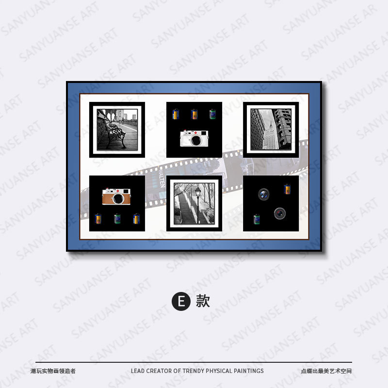 Pintura física tridimensional Entrada Sala de estudio Modelo Estudio Pintura decorativa Hotel Cámara retro Pintura colgante