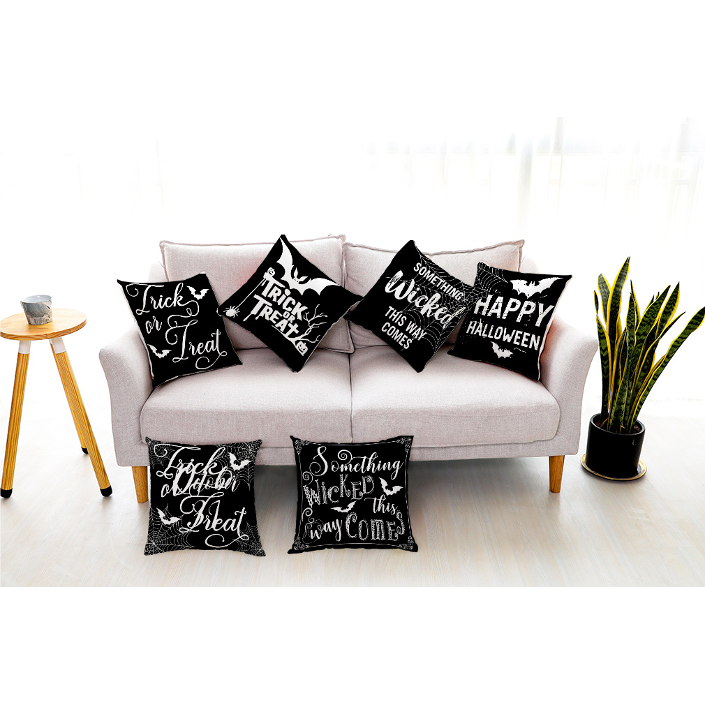 亚马逊跨境新款万圣节系列家居短毛绒抱枕套汽车抱枕沙发抱枕靠垫