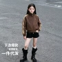 立领女童学生宽松开衫