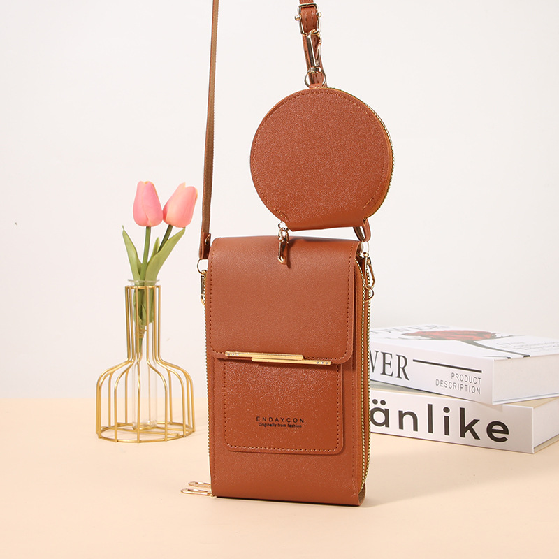 Pantalla táctil directa de fábrica BOLSA DE TELÉFONO MÓVIL bolsa de mensajero femenina bolsa de teléfono móvil coreana multifunción clave cremallera vertical cartera femenina