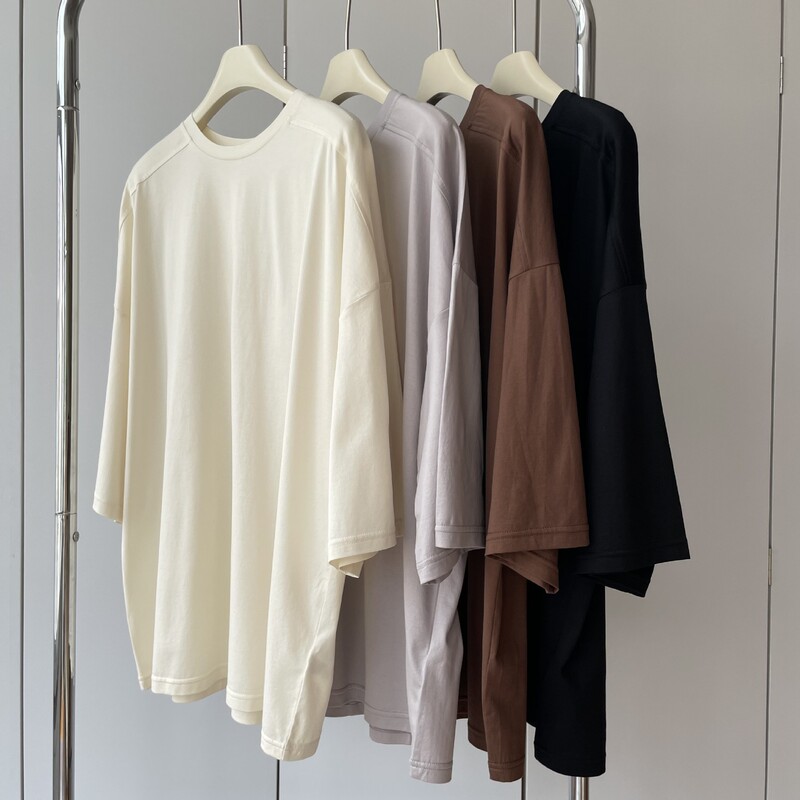 Silk + Long-sTaple CoTTon Paper Man Slimming Look! Round Neck STereo Tailoring Loose, LighT and ComforTable Five-quarTer Sleeve T-shirT for Women Silk + Long-sTaple CoTTon Paper Man Slimming Look! Round Neck STereo Tailoring Loose, LighT and ComforTable Five-quarTer Sleeve T-shirT for Women