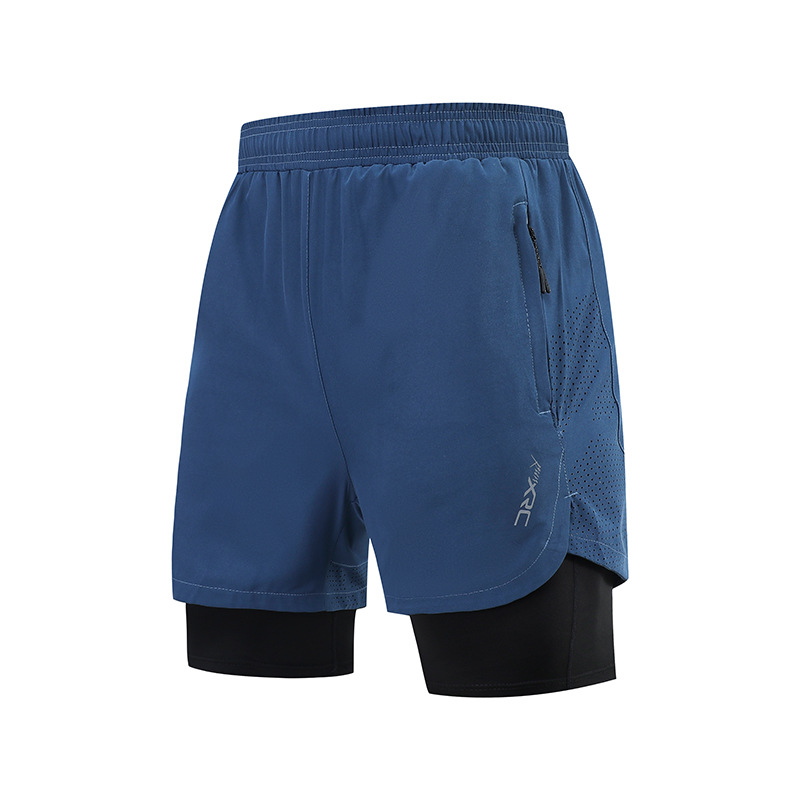 2022 nuevos pantalones cortos deportivos para hombres que corren quinto pantalones de entrenamiento de secado rápido fitness pantalones cortos deportivos falsos de dos piezas para hombres