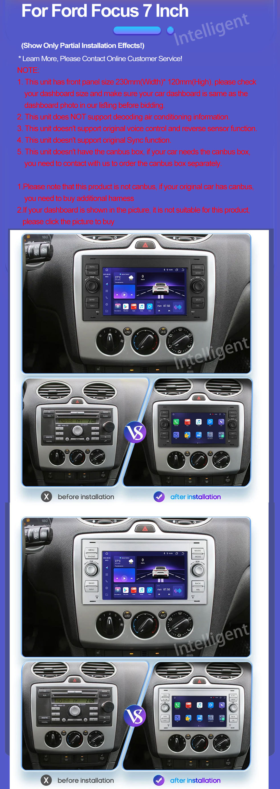 Suitable for 2005-2011 Ford Transit Car Android Gps Navigation Bluetooth Mp5 Player Carplay Navigation Device