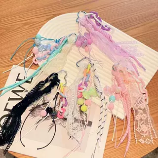 新款少女高级感diy包包串珠水杯挂件批发miu系包挂绳子手机链配饰