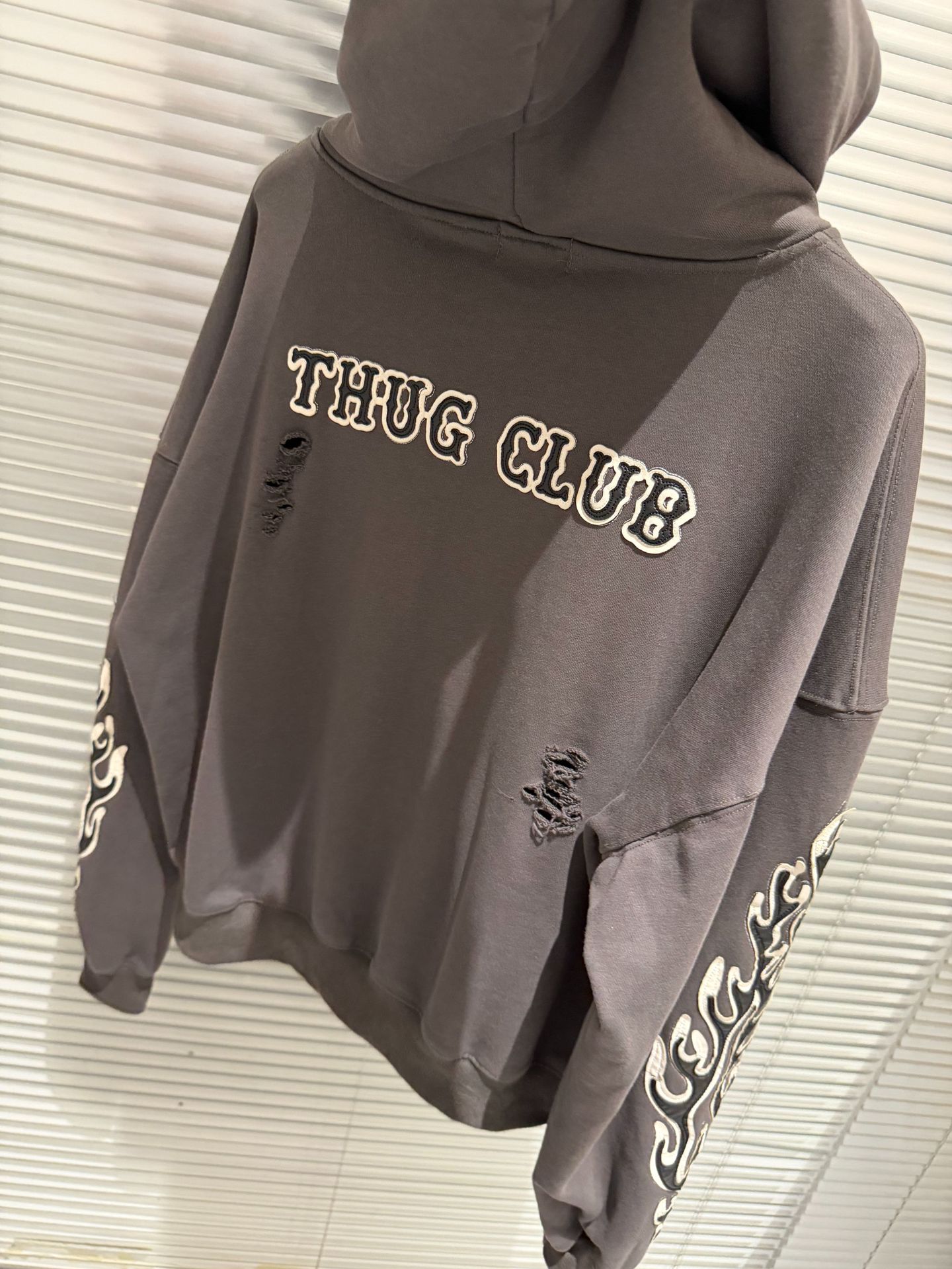 GMABCD Unisex Distressed Embroidered Zip-Up Hoodie – Relaxed Streetwear Jacket - detail 24