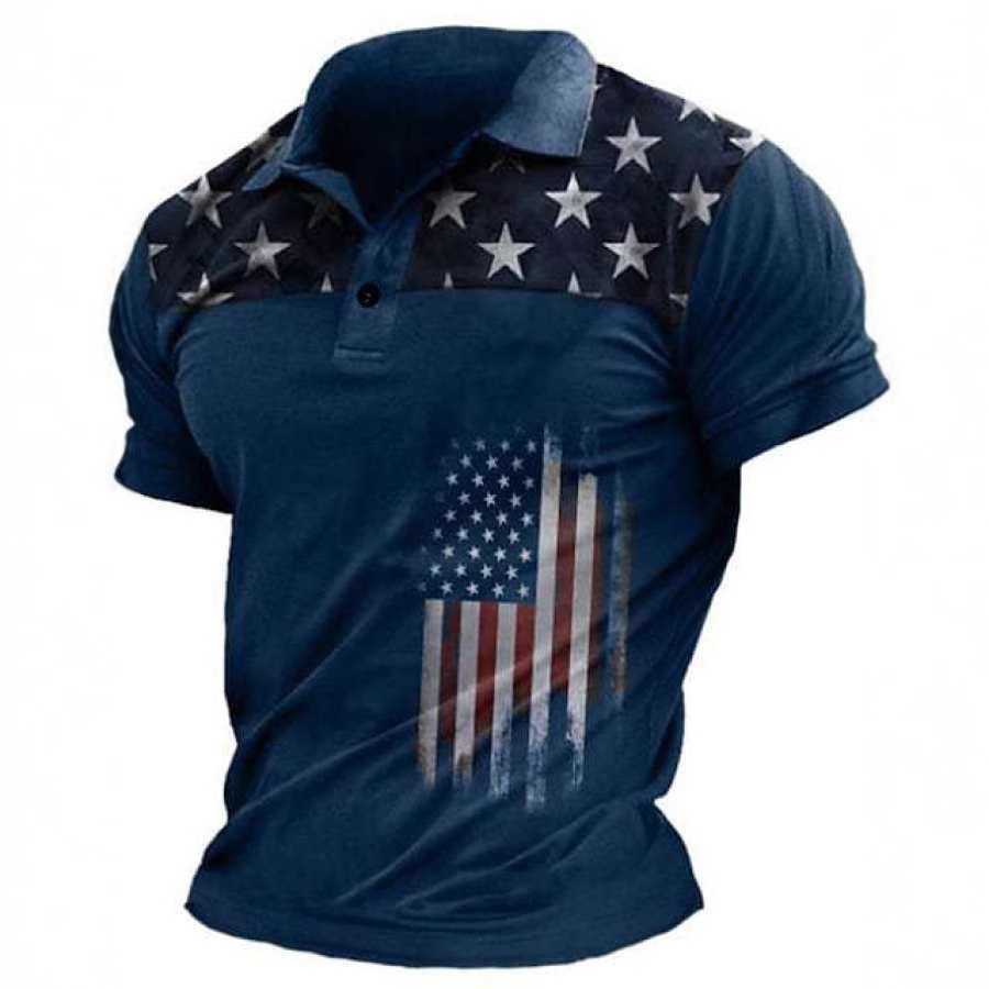 Foreign Trade Cross-border Summer Men's Polo Shirt T-shirt Outdoor Loose Lel Short-sleeved Sweatshirt Trendy Cross-border Men's Top
