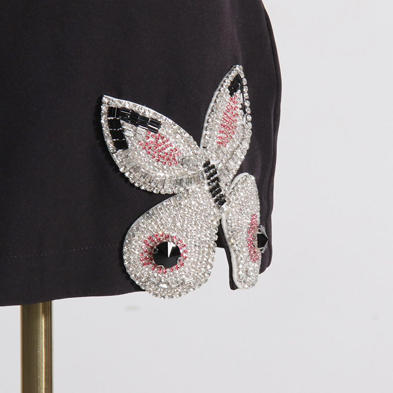 Autumn Special Interest Light Luxury Heavy Industry Butterfly Decorative Blazer High Waist Skirt Two Piece Suit