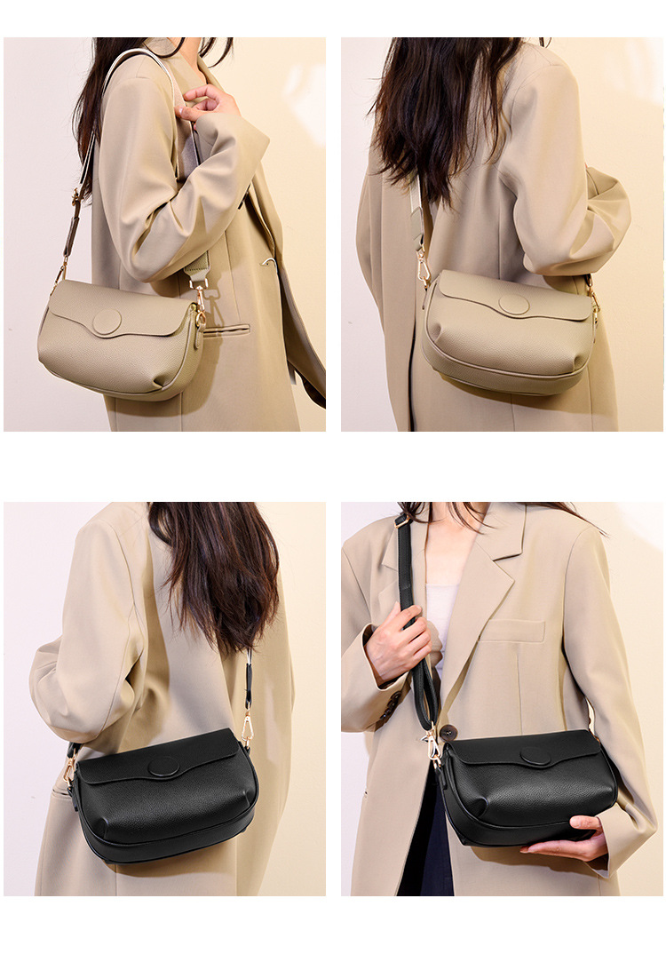 2024 new crossbody simple versatile cowhide women's spring and summer large capacity soft leather flip shoulder bag_voghion.com