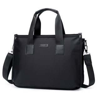 New Men's Hand-Held Cross-Body Business Briefcase, Large-Capacity Bag, Multi-Layer Handbag, Business Trip Anti-Fall Computer Bag