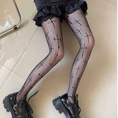 Women's Autumn Thin Dark Lolita Cross-stitch Sexy Fishnet Lace-up Lolita-style Fashionable Leggings