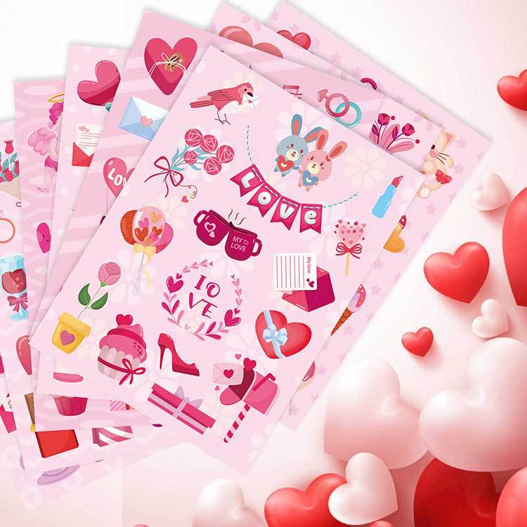 Día de San Valentín pegatinas en forma de corazón para niños Día de San Valentín pegatinas en forma de corazón Día de San Valentín amor pegatinas decorativas regalo Decoración