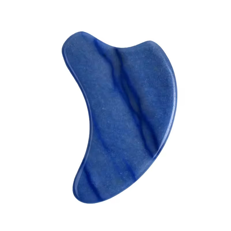 Grenzüberschreitender Lagerbestand Blauer Dongling-Jade-Roller Gua Sha Board Manueller Kugelmassagegerät Gesichts-Meridian-Massagegerät