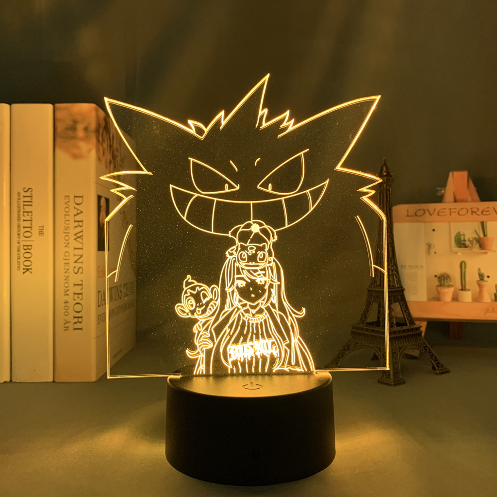 Baokemeng Pikachu 3D luz de la noche LED producto creativo mascota elfo regalo lámpara Mesa mágica bebé