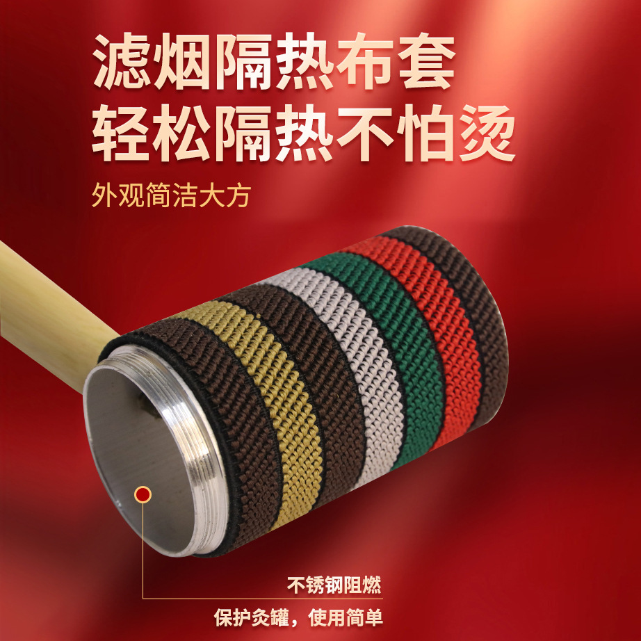 Bian Stone Moxa Jar Handheld Moxibustion Device Bamboo Gua Sha Cup Portable Warm Therapy Tool in use