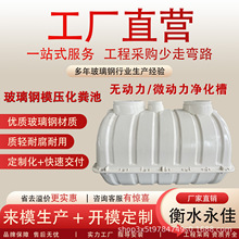玻璃钢模压化粪池厂家三级沉淀池农村分散式无动力净化槽隔油池
