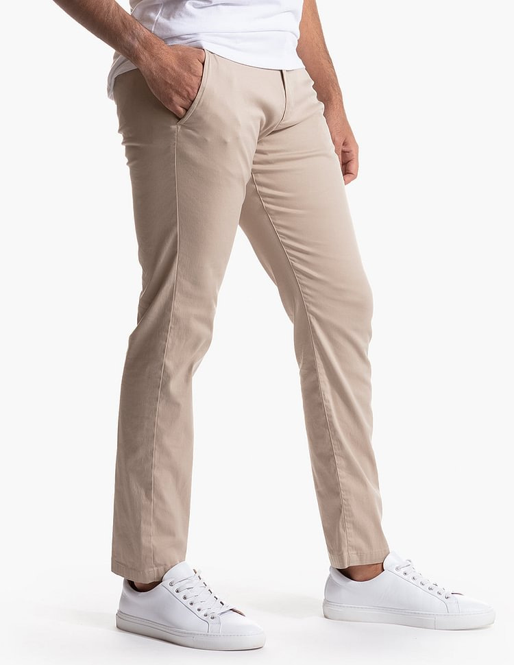Nouveau décontracté pour hommes, pantalon d'affaires pour hommes de style automne, pantalon long en coton pur à haute élasticité en sergé tube droit_voghion.com