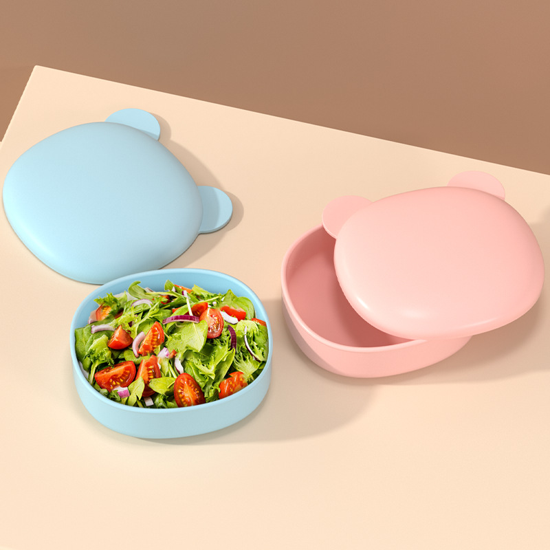 Food grade silicone lunch box can be put into microwave oven with lid fresh-keeping box storage box student lunch box baby food supplement bowl