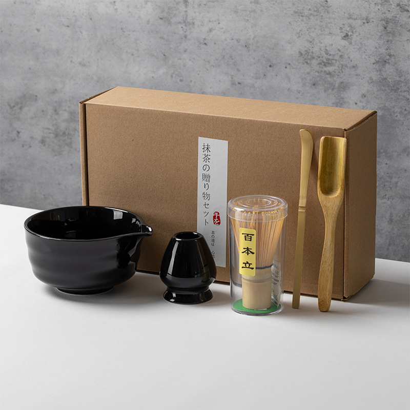 Juego de té matcha, juego de cuatro piezas de color matcha, juego de seis piezas, tazón de té japonés caliente de Amazon, tazón de matcha Baibenli
