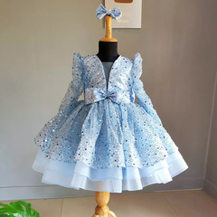 Children's dress, junior ballgown dress, flower child host model fashion show little princess dress, cross-border exclusive supply
