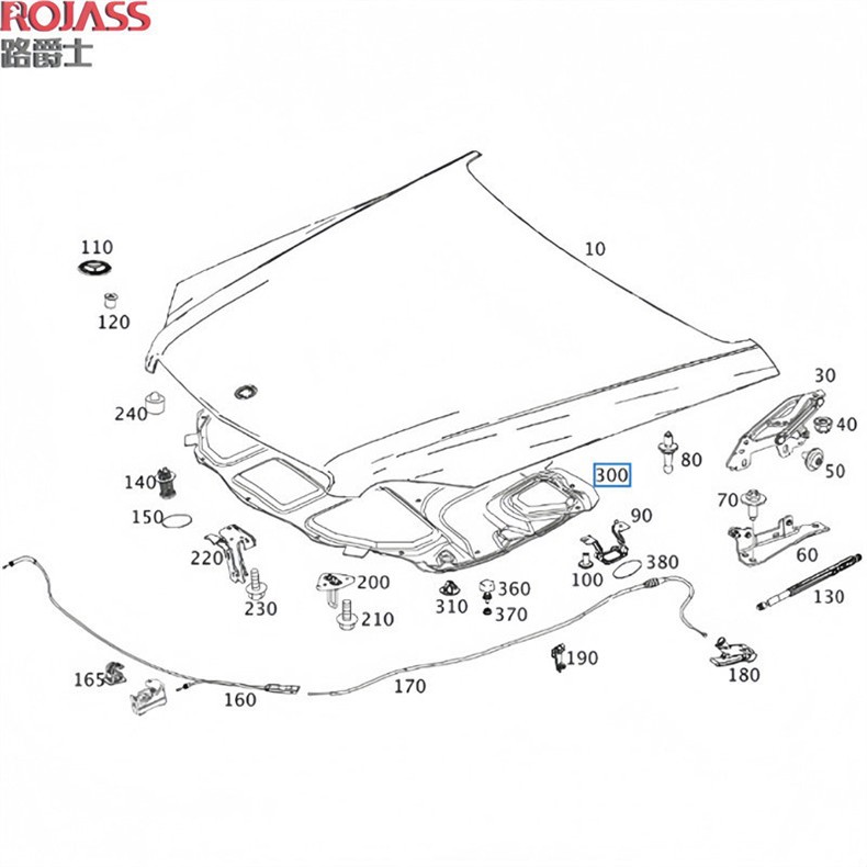 Suitable for 08-15 Mercedes-Benz W204 Hood Glk200 Hood Glk260 Glk300 Sound Insulation Pad and Heat Insulation Cotton