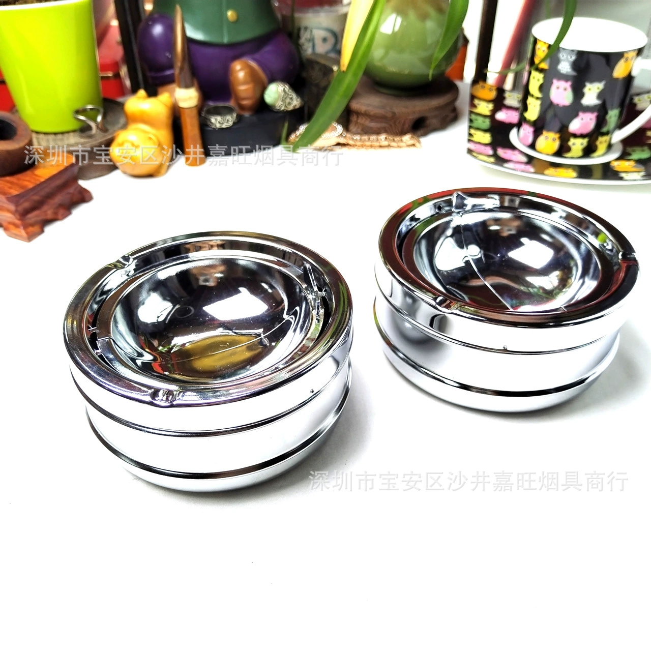 837 Трансграничная мода большой размер дома металлический прижатый ветер имитация металлическая пепельница бар сад Ресторан