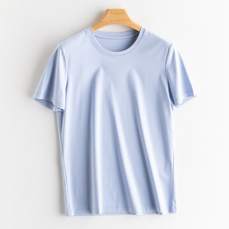 Yuyue 2025 桑蚕シルクシルクコットン 冷感ノーアイロン13色Tシャツ 夏涼しいシルクのような滑らかな桑蚕シルクトップス レディース|undefined