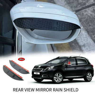 2008 Window visor, Rain shield - standard-packing-without-logo-peugeot-peugeot-2008-mk1-a94-2014-2019-rearview-mirror-rain-eyebrow-carbon-fiber-pattern