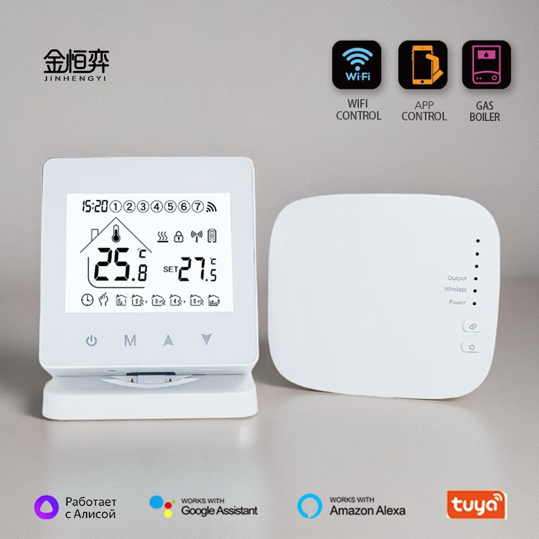 Wifi Tuya Wall-Mounted Boiler Thermostat Wireless Smart Water Heating Thermostat App/Voice Control Thermostat Control