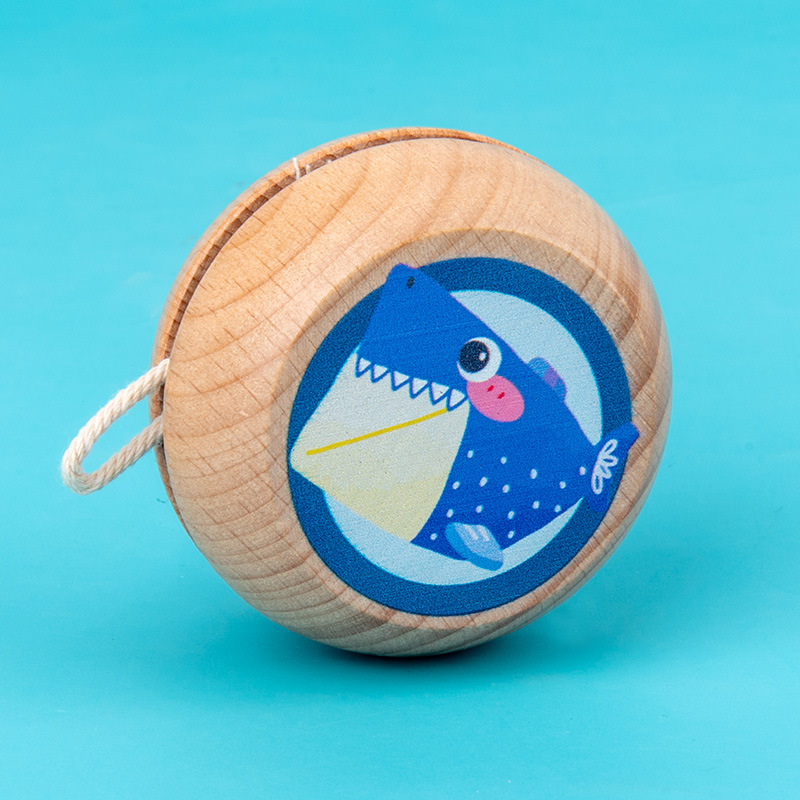 Rompecabezas de madera yo-yo animal de dibujos animados yo-yo niño niña cordón clásico juguete nostálgico