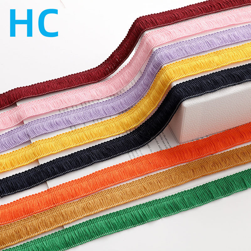 Hot-Selling In-Stock Home Textile Decorative Tassel Curtain Lace Accessories, Simple Classic 2.5cm Polyester Fringe Lace