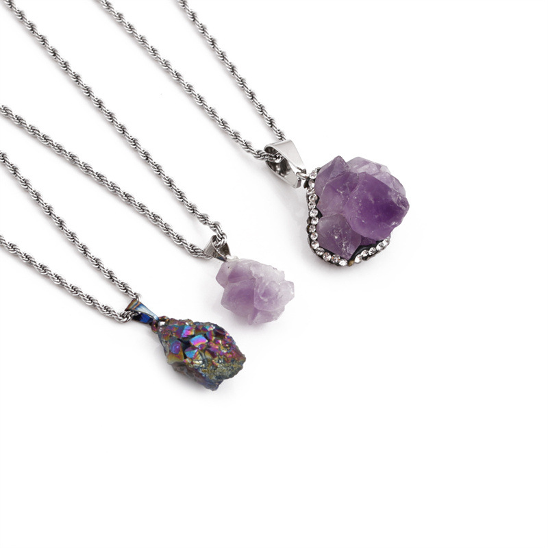 Rough Stone Irregular Pendant Clavicle Chain Simple Necklace Wholesale Jewelry Nihaojewelry