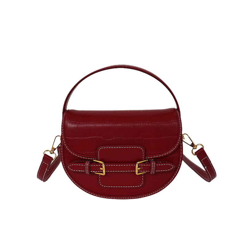Crocodile Pattern Shoulder Bag Mujeres 2026 nuevo cross-border universal bolso cuadrado pequeño nicho diseño de moda silla de montar