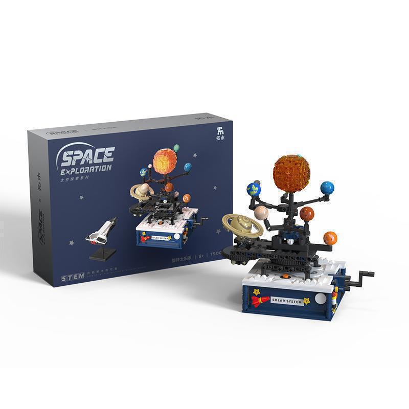 Juguete de construcción de bloques de partículas pequeñas Tuomu T5001, modelo espacial solar giratorio, el más vendido transfronterizo, regalo para niños