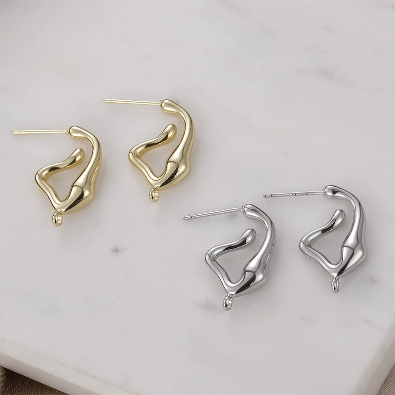 Серьги, серебряная игла, аксессуар, украшения, материал 14 карат, золотистый цвет
