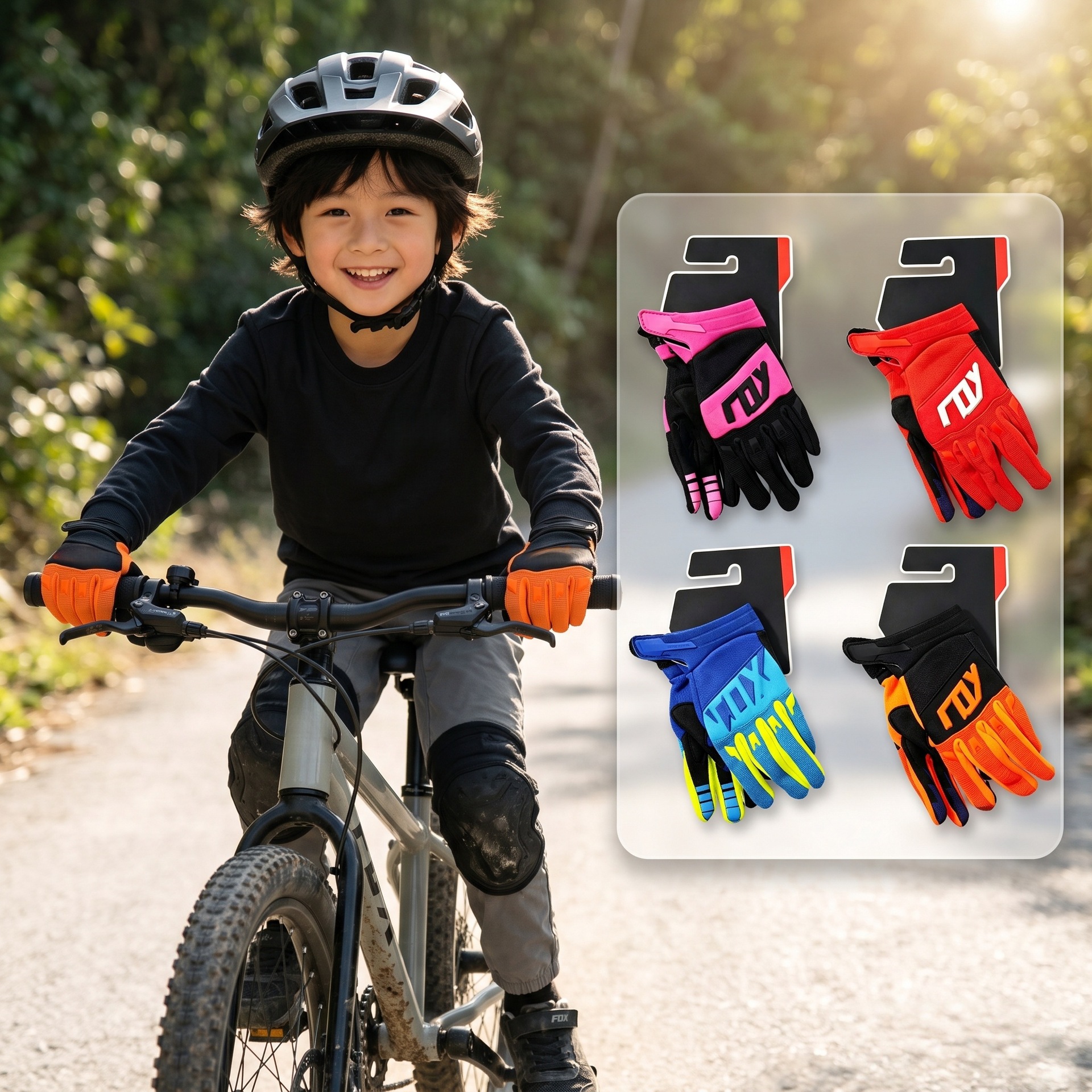 Children's cycling gloves for boys, outdoor sports cycling gloves, balance bike non-slip wear-resistant racing gloves