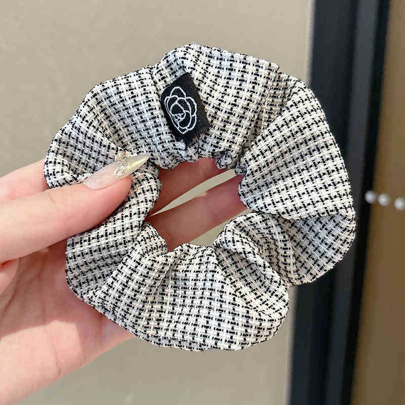 Lazo para el cabello de intestino grueso de encaje de alta calidad de Corea para mujer, banda elástica y duradera, bufanda cuadrada de todo fósforo, cuerda para la cabeza, accesorios para el cabello