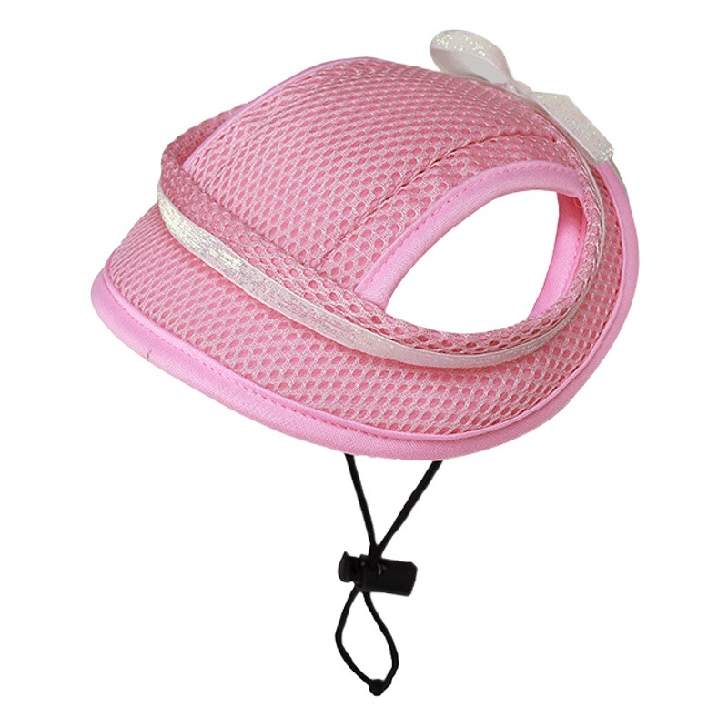 Verano transpirable fino sombrero para mascotas cuerda ajustable gato y perro fugas orejas perro sombrero para el sol suministros fabricante en stock